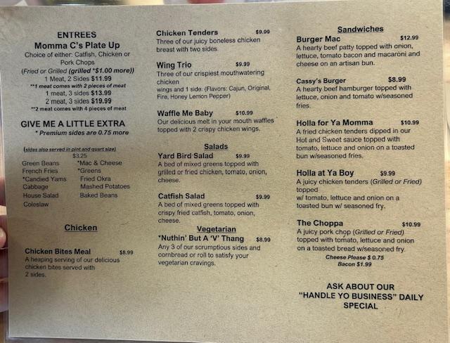 Momma C's Soul Food Kitchen Menu image 2